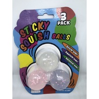 Mini Glitter Confetti Squishy  Balls 3 pack
