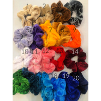 Velvet Hair Scrunchies - 1. Tan