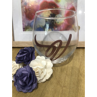 Wine Glass with Initial