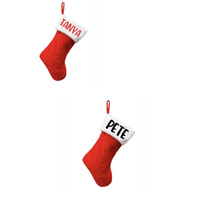 Personalised Santa Stockings Red & White
