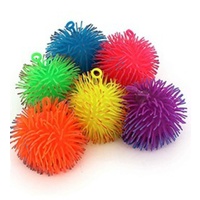 Squishy Light Up Tow Tone Fluffy Ball - 4pack