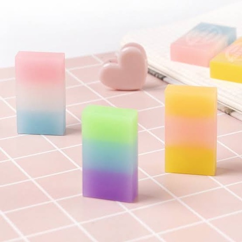 2 Pack Rainbow Jelly Gradient Erasers