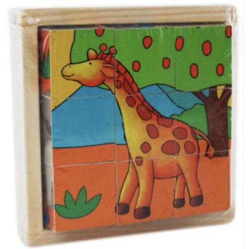 Wooden Cube Puzzle Zoo Animals