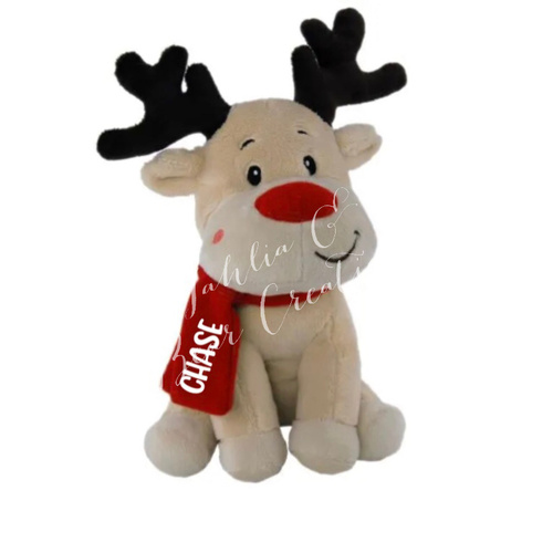 personalised christmas reindeer teddy