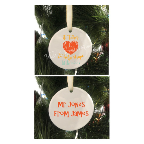 Personalised Teacher Thank you Ornament