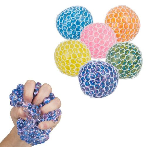 Squeezy Bead Ball with Mesh [Colour : Yellow ]