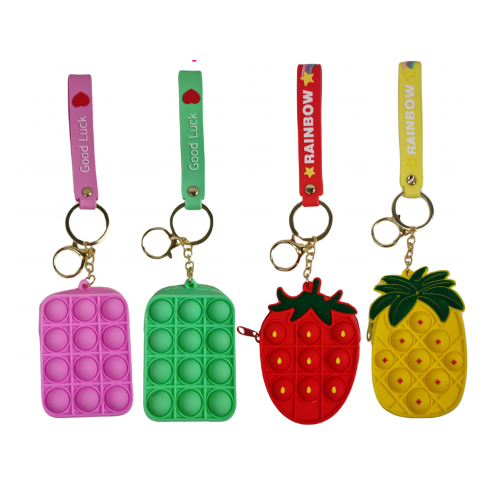 Pop It Pockets with Keyring [Design : Pineapple ]