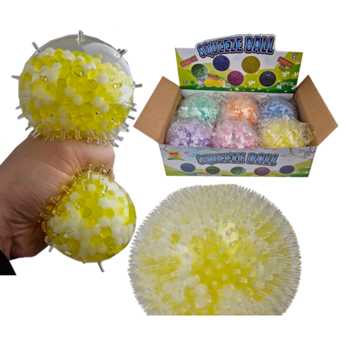 Jumbo Spikey Squeeze Balls [Colour : Yellow]