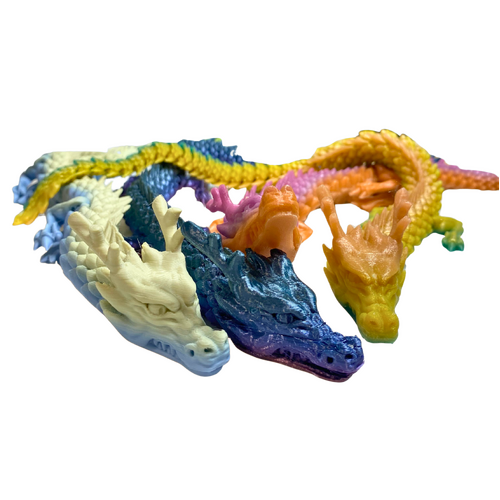3D Printed Articulated Dragon [Colour : Green/yellow/orange]