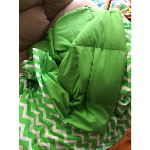Ready Made Large Weighted Blanket 7kg 100x148cm Green Chevron