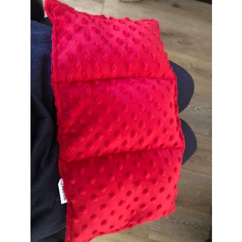 Ready Made Weighted Mini Lap Blanket Red Minky Dot